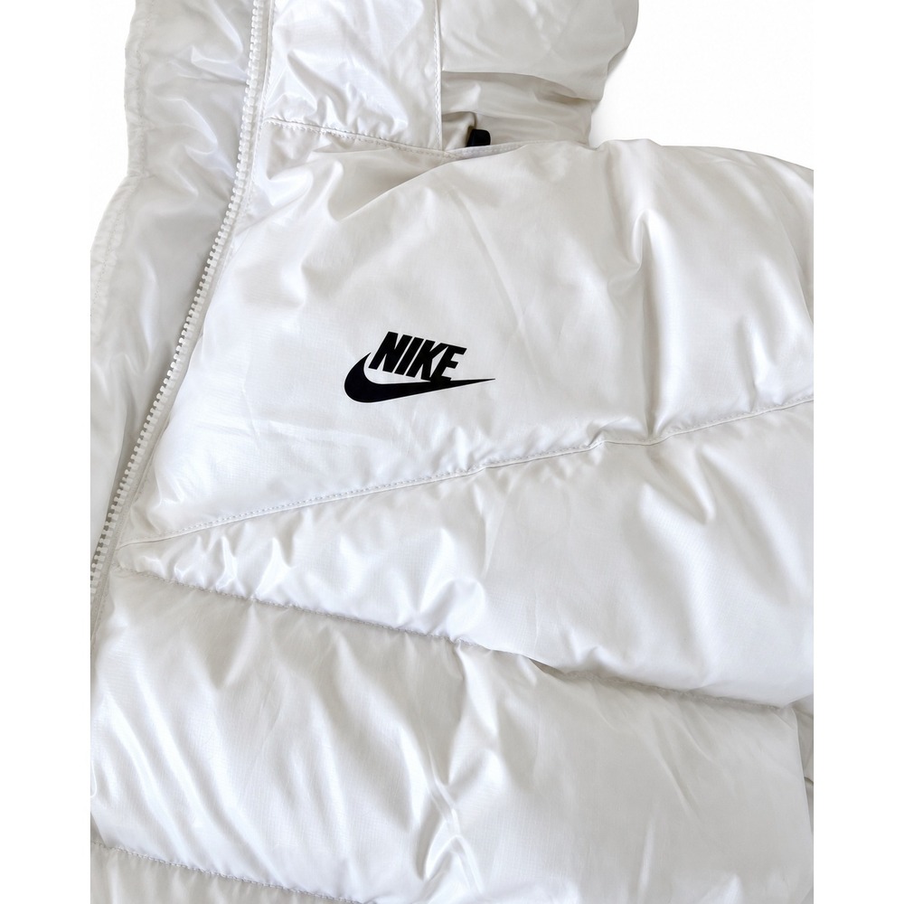 Nike Sportswear Womens Long Down Parka White XL Therma-FIT Hooded Coat NWOT